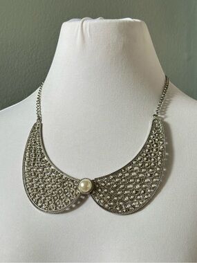 Peter Pan Collar Pearl Statement Necklace Twee Tumblr Y2K Cottagecore Coquette